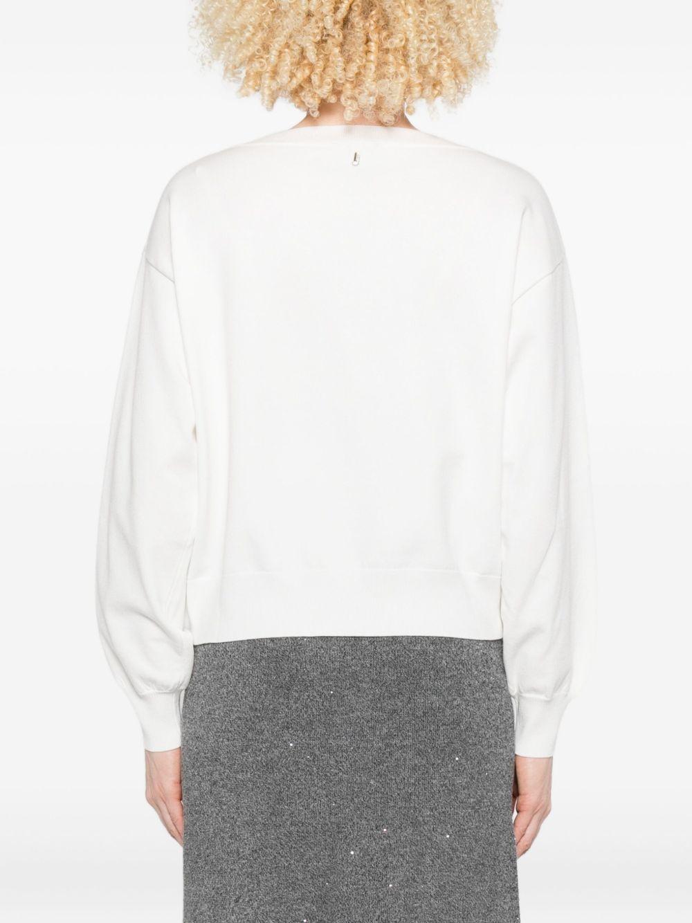 LIUJO Maglia bianca con dettagli di perline