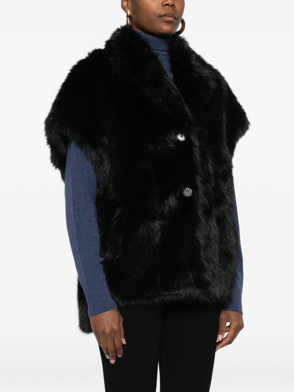 BETTA CORRADI Gilet in ecopelliccia nera