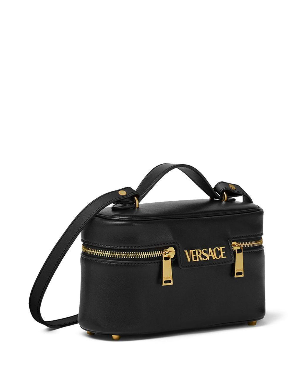 VERSACE Borsa 'Vanity Versace Tag' in pelle nera