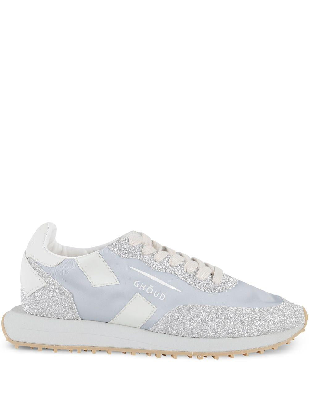 GHOUD Sneakers Monoblock argento con strass