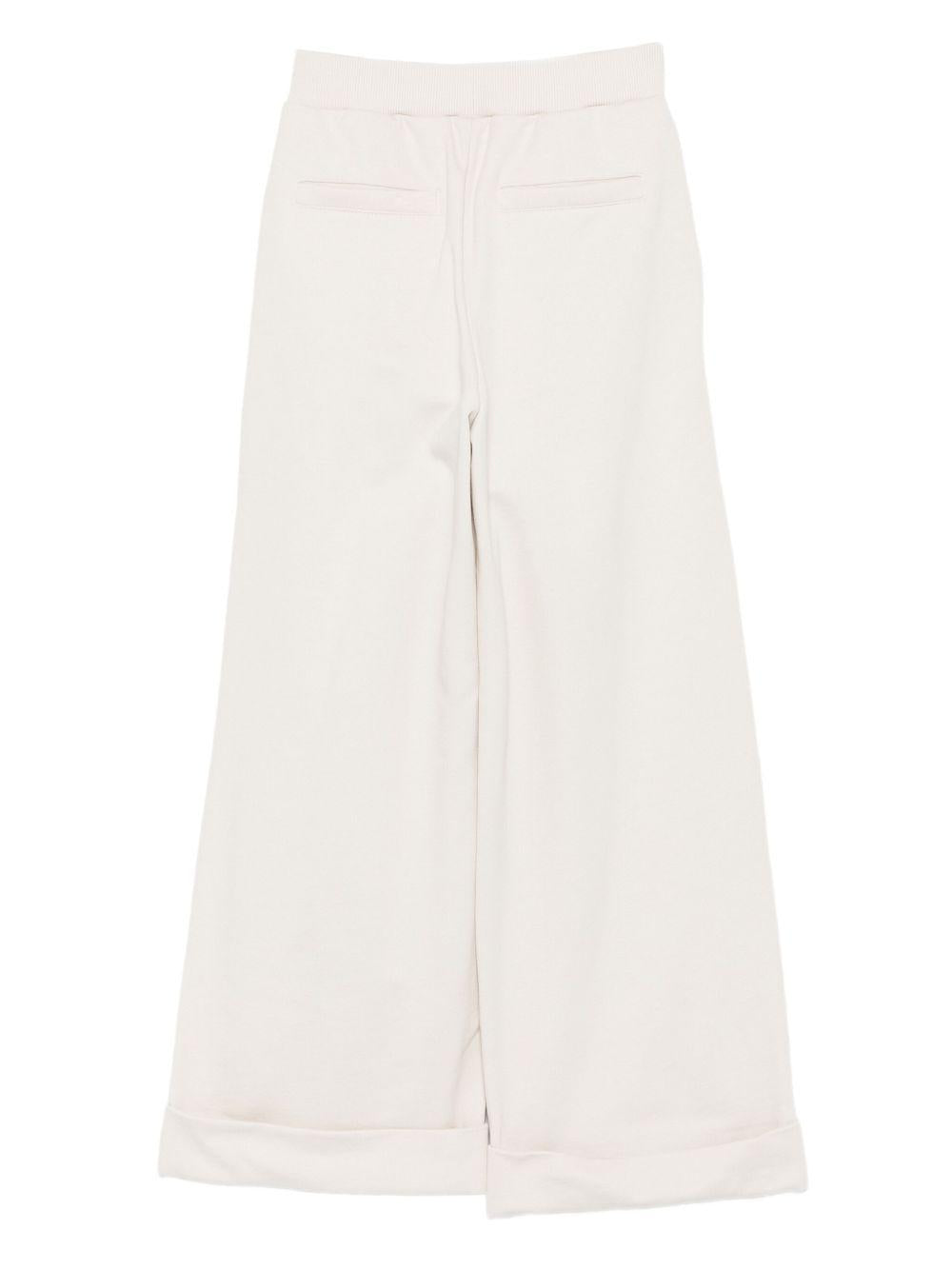 BALMAIN Pantaloni in cotone color crema con bottoni dorati