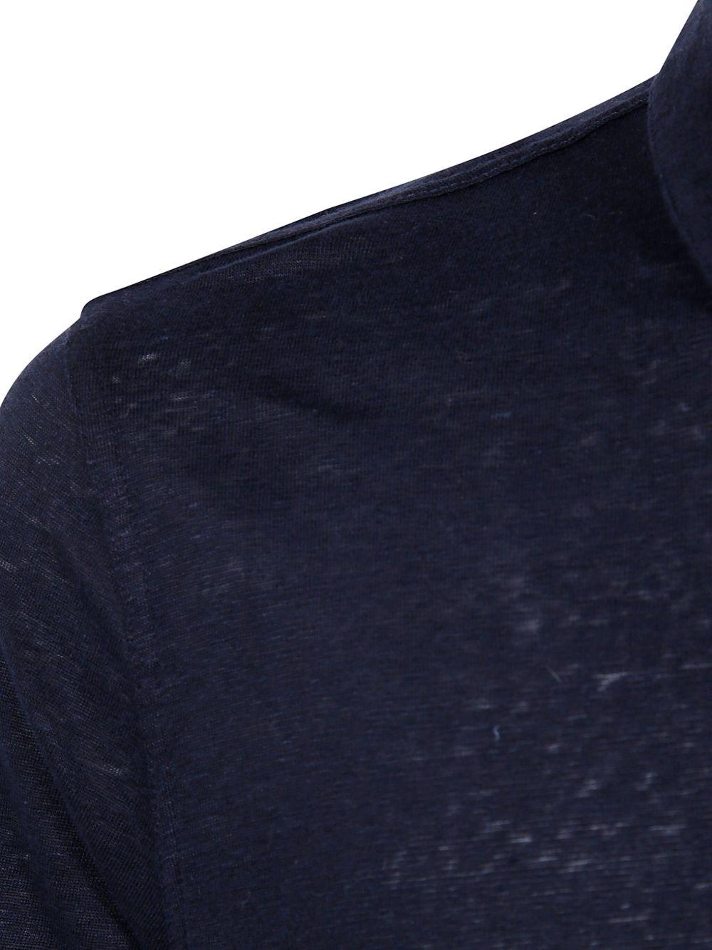 MAJESTIC FILATURES Polo in lino elasticizzato blu