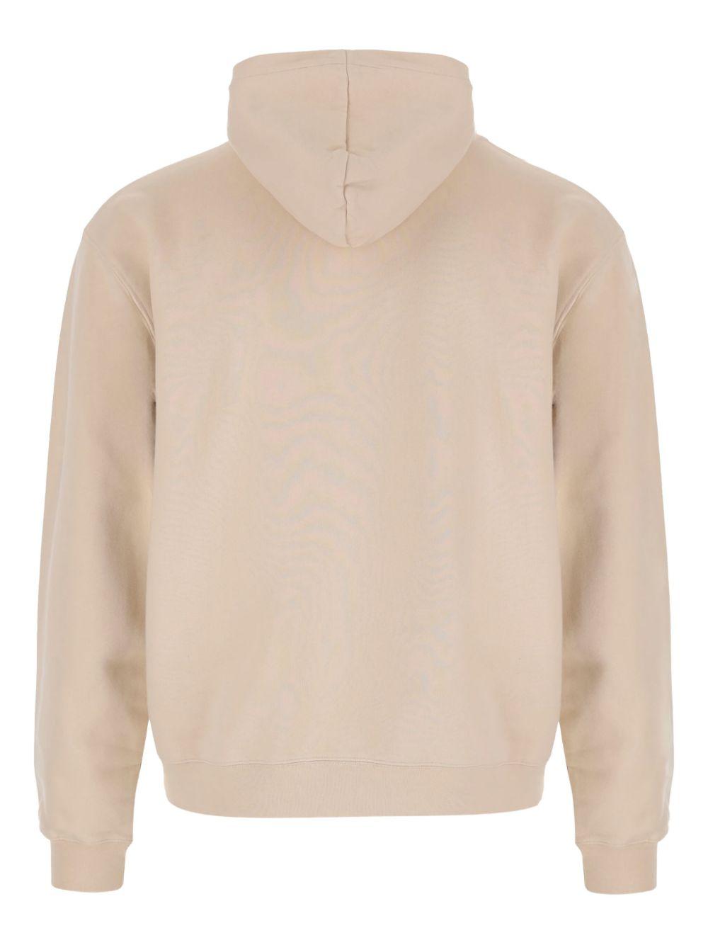 JACQUEMUS Felpa 'The Gros Grain' beige con patch logo