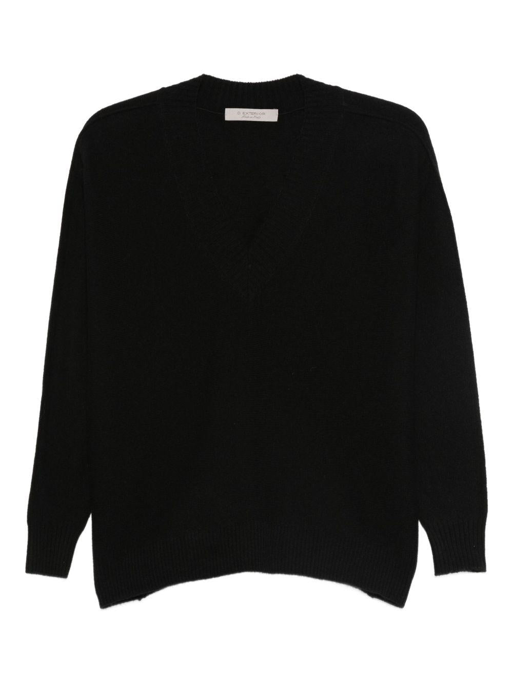 D EXTERIOR Maglia nera in lana misto cashmere
