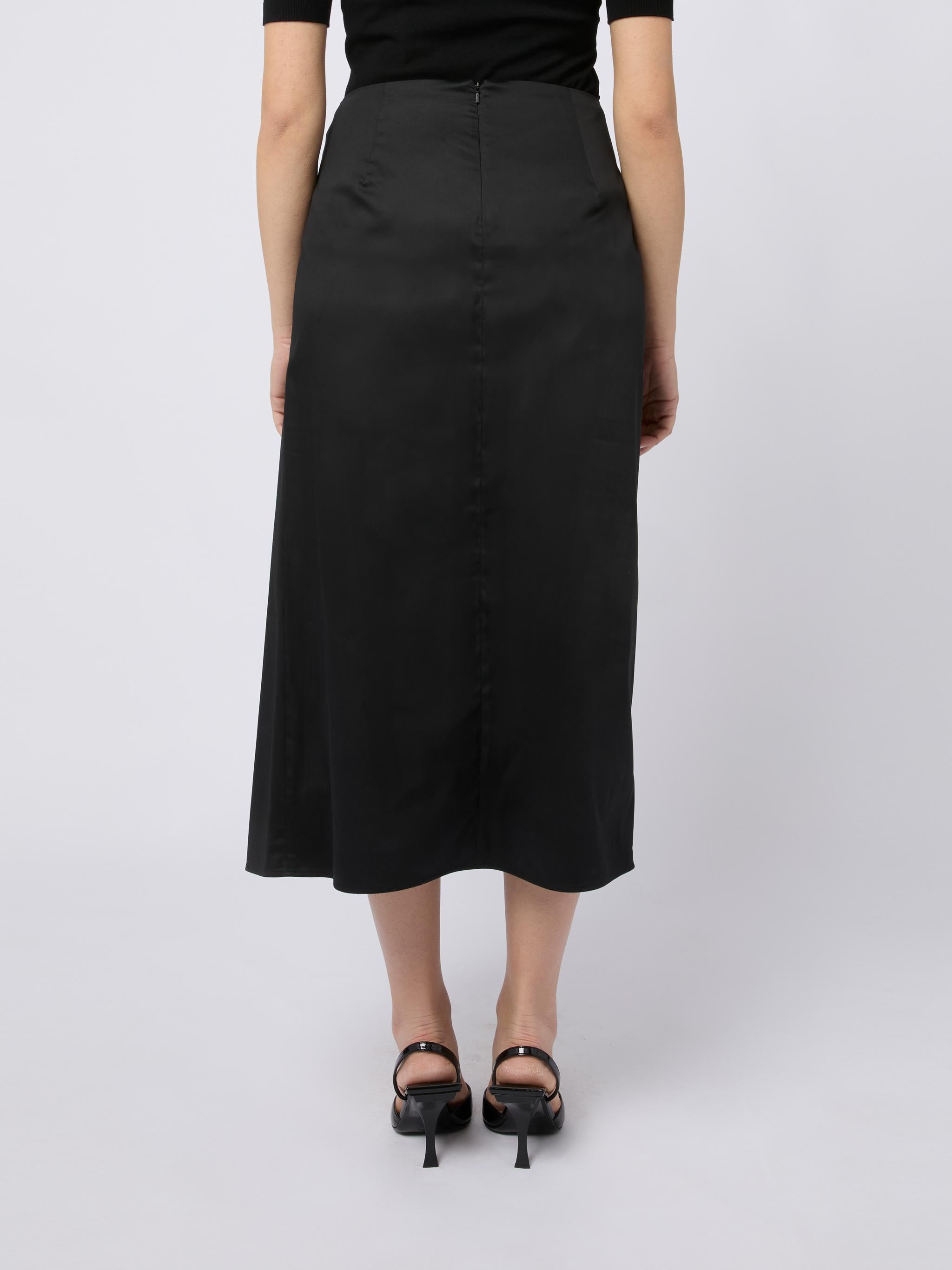 MAX MARA Gonna midi nera con drappeggio