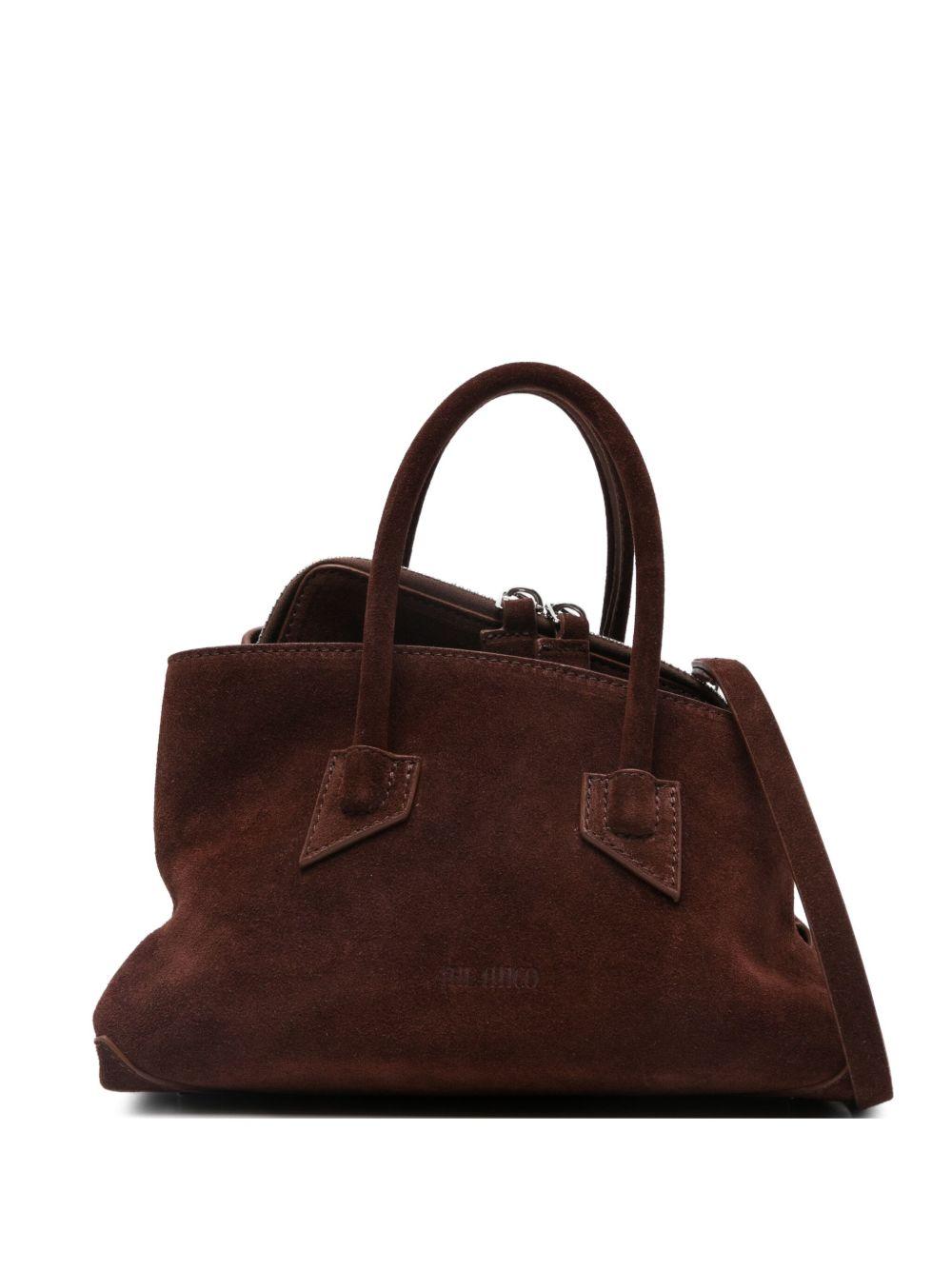 THE ATTICO Borsa a spalla La Passeggiata Mini in suede marrone