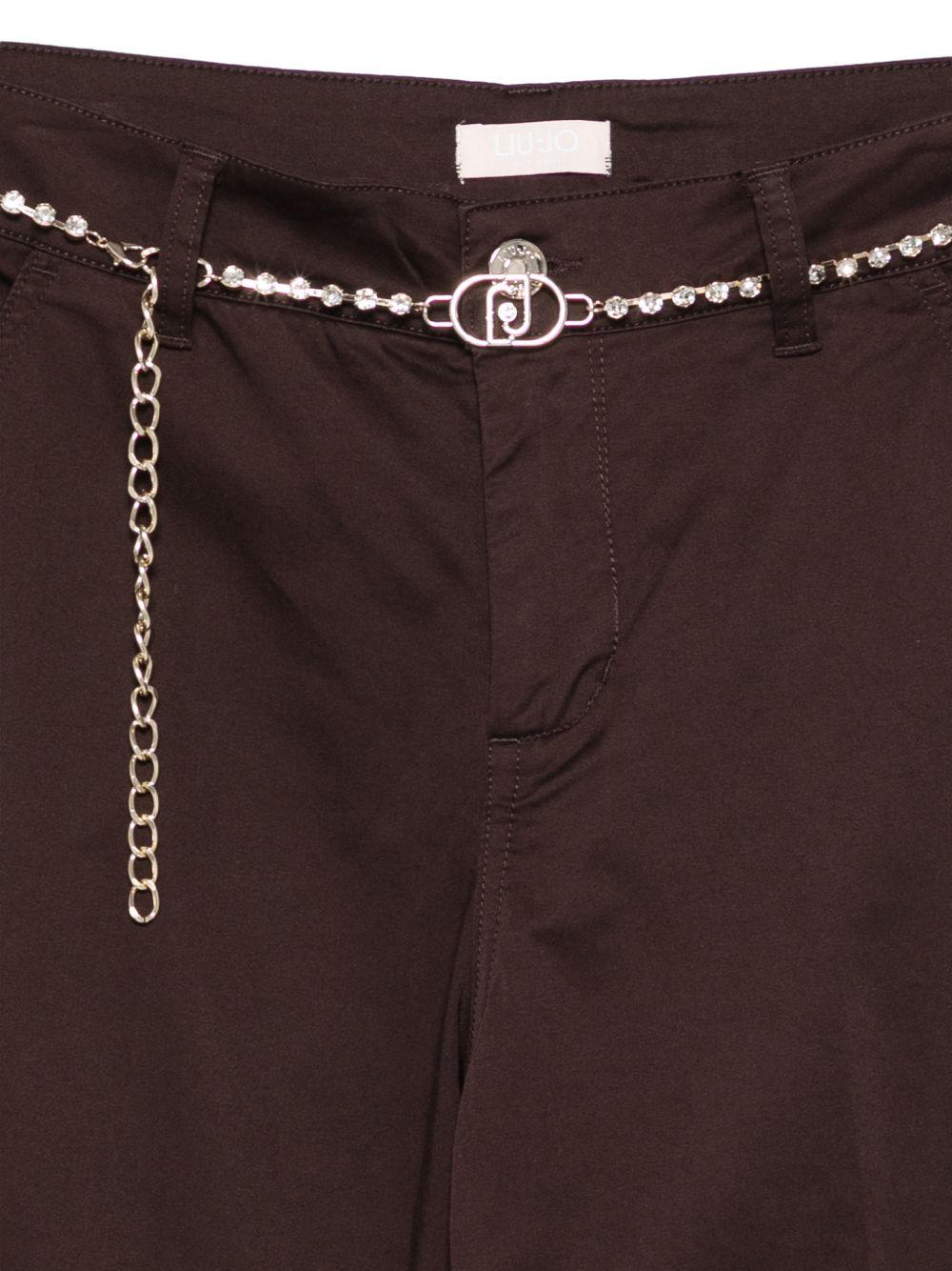 LIUJO Pantaloni con catenina in vita marroni