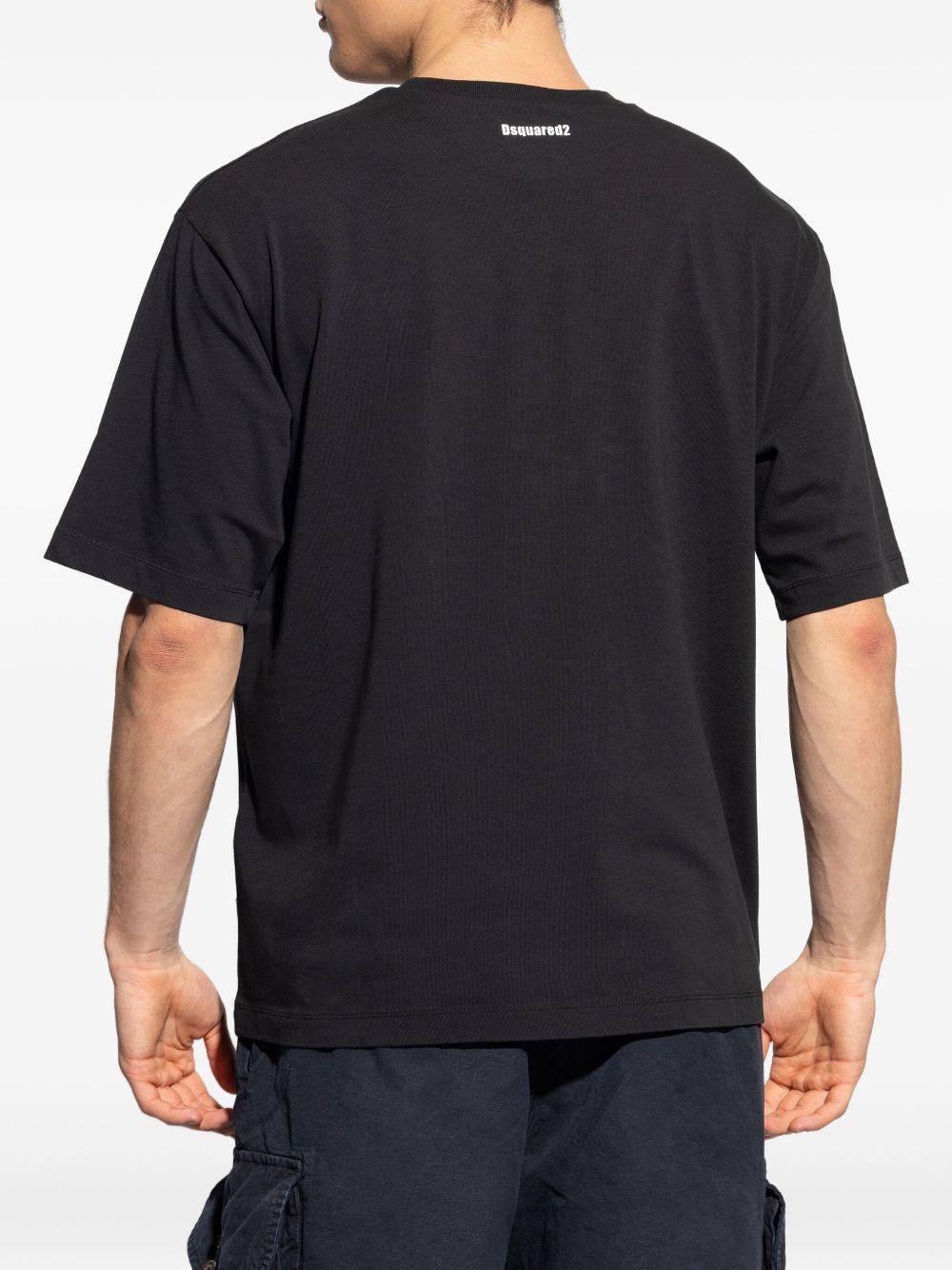 DSQUARED2 T-shirt nera con stampa