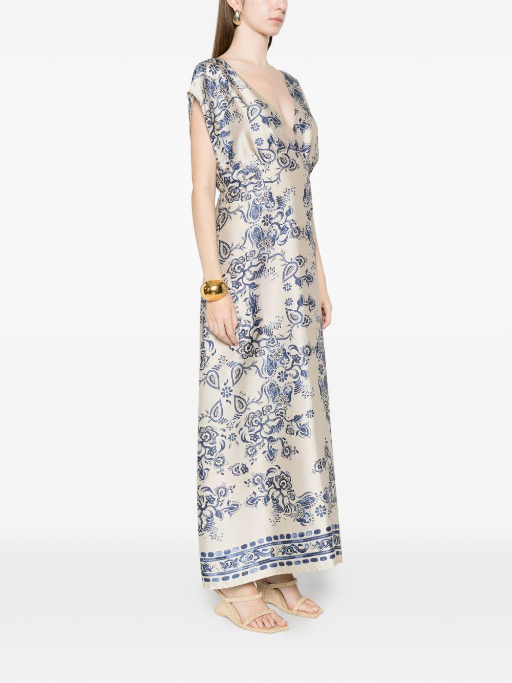 LIUJO Abito longuette blu con stampa grafica avvitato