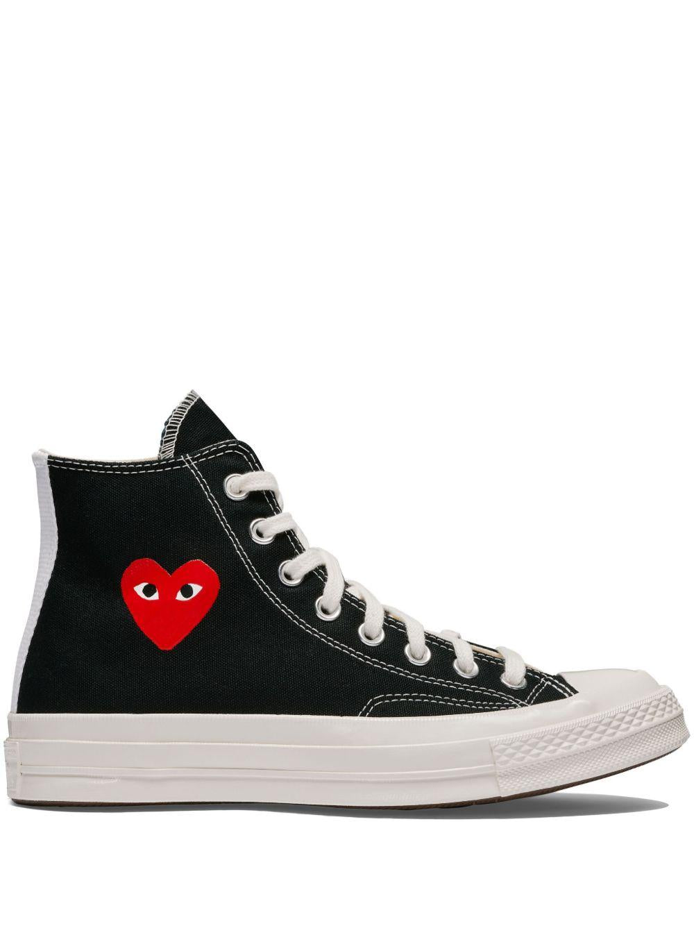 COMME DES GARCONS PLAY Sneakers con cuore in cotone nero