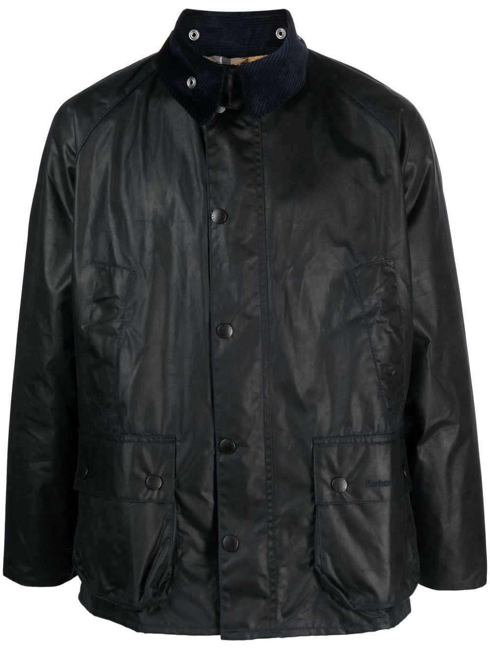 BARBOUR Giacca 'Bedale' in cotone cerato blu navy