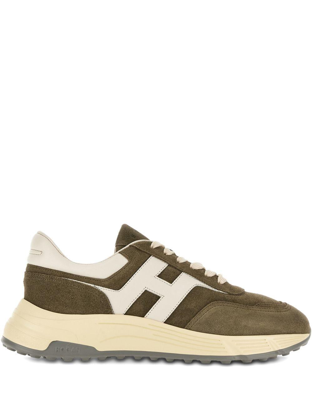 HOGAN Sneakers Hiperlight verde oliva in pelle