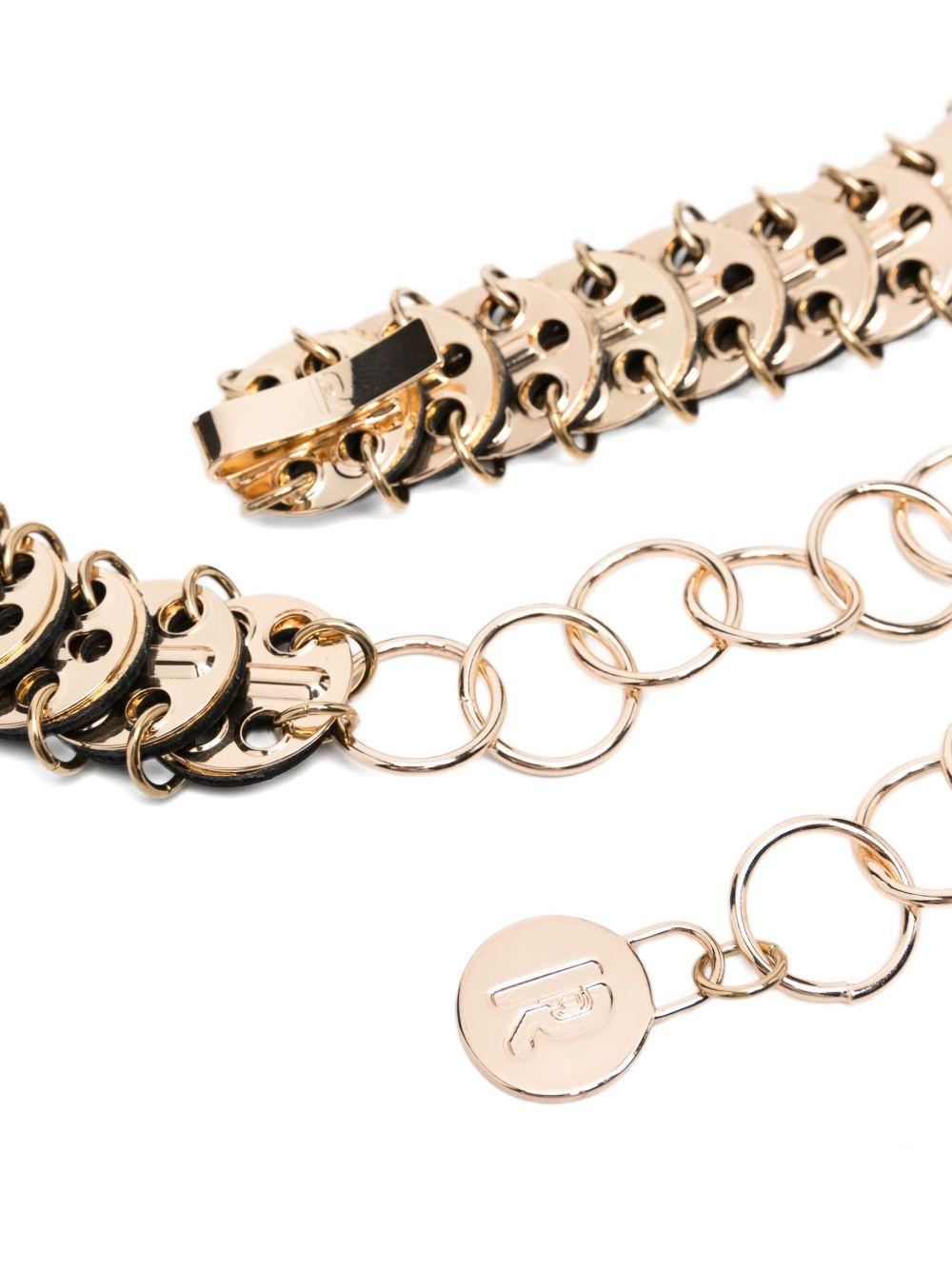 RABANNE Cintura a catena dorata con maglie a forma di moneta