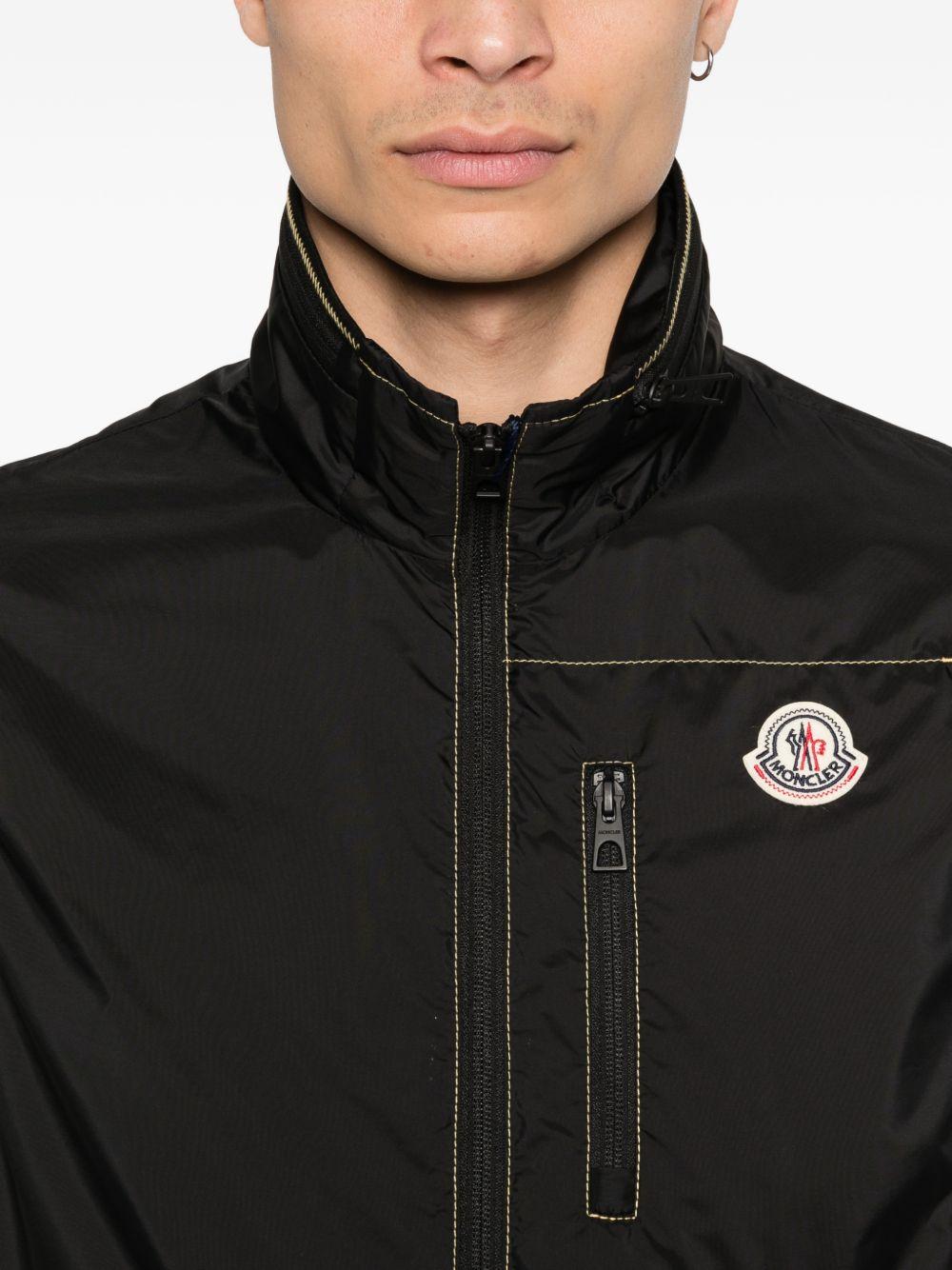 MONCLER Gilet nero con impunture a contrasto