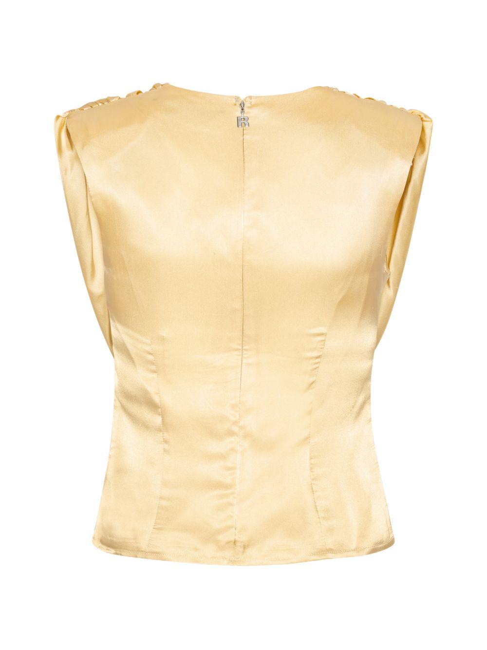 ROTATE Top giallo senza maniche con zip