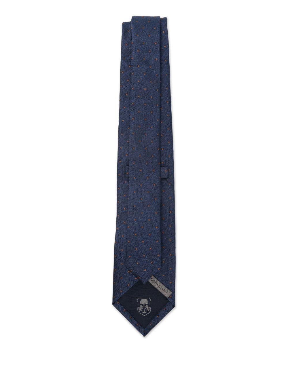 CORNELIANI Cravatta blu con piccole geometrie