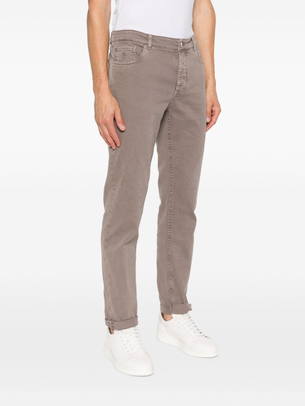 BRUNELLO CUCINELLI Jeans dritti in cotone color tortora