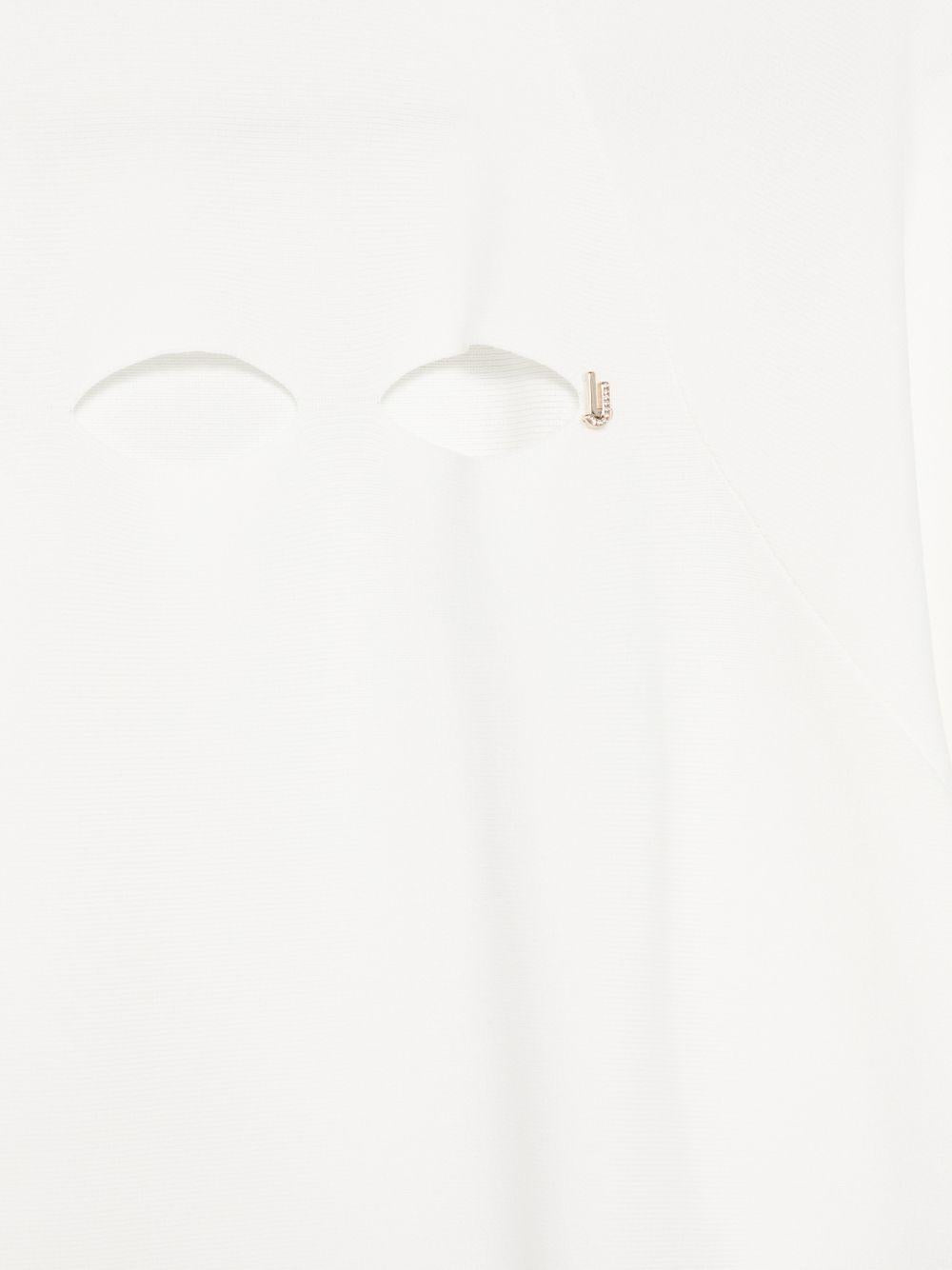 LIUJO T-shirt bianca con maniche over a 3/4