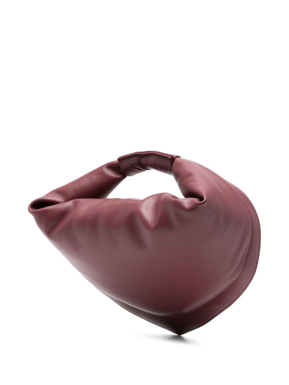 FEDERICO CINA Borsa 'Tortellino' in pelle burgundy