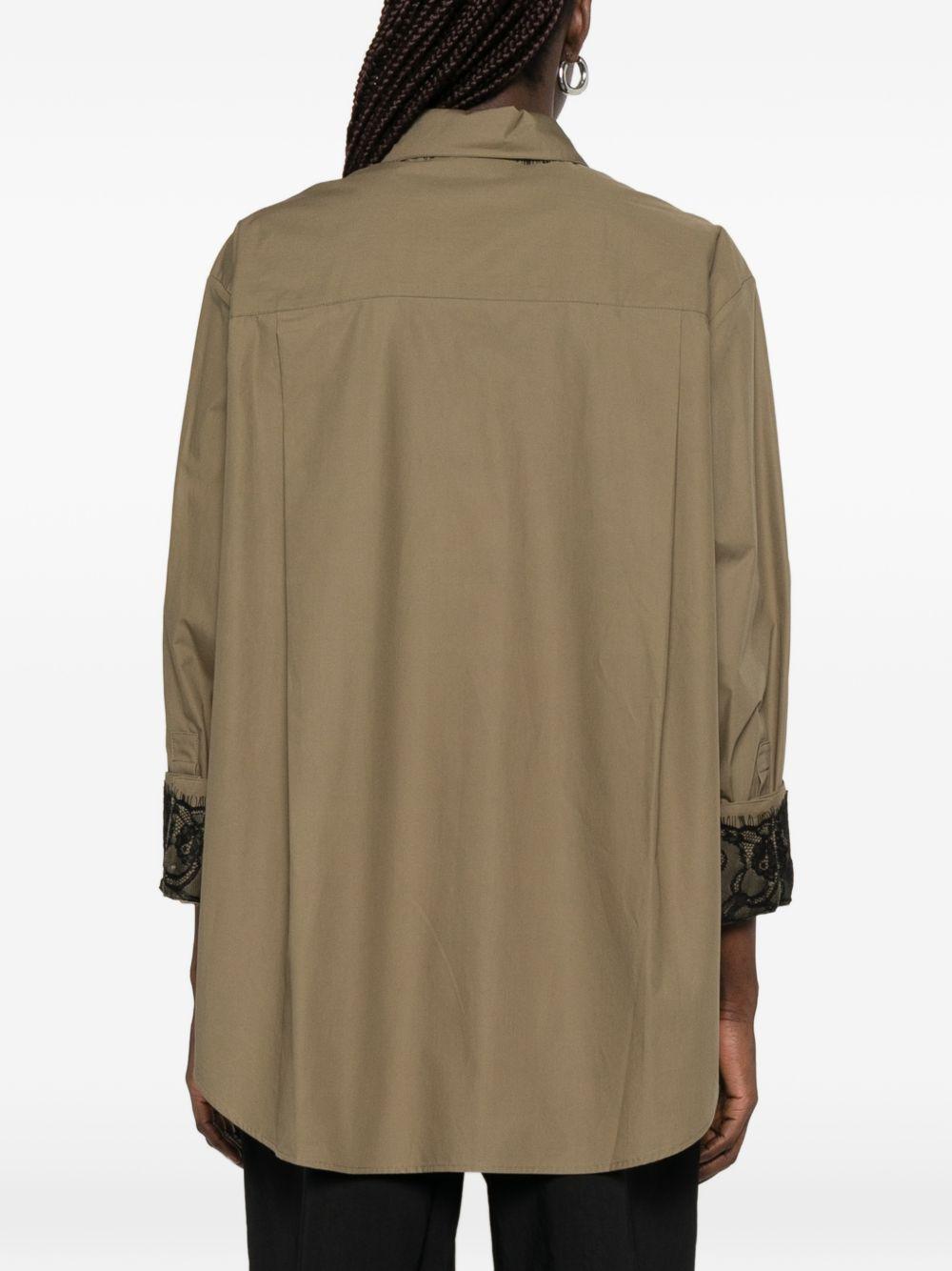 PINKO Camicia Torchiatura con polsini ricamati marrone