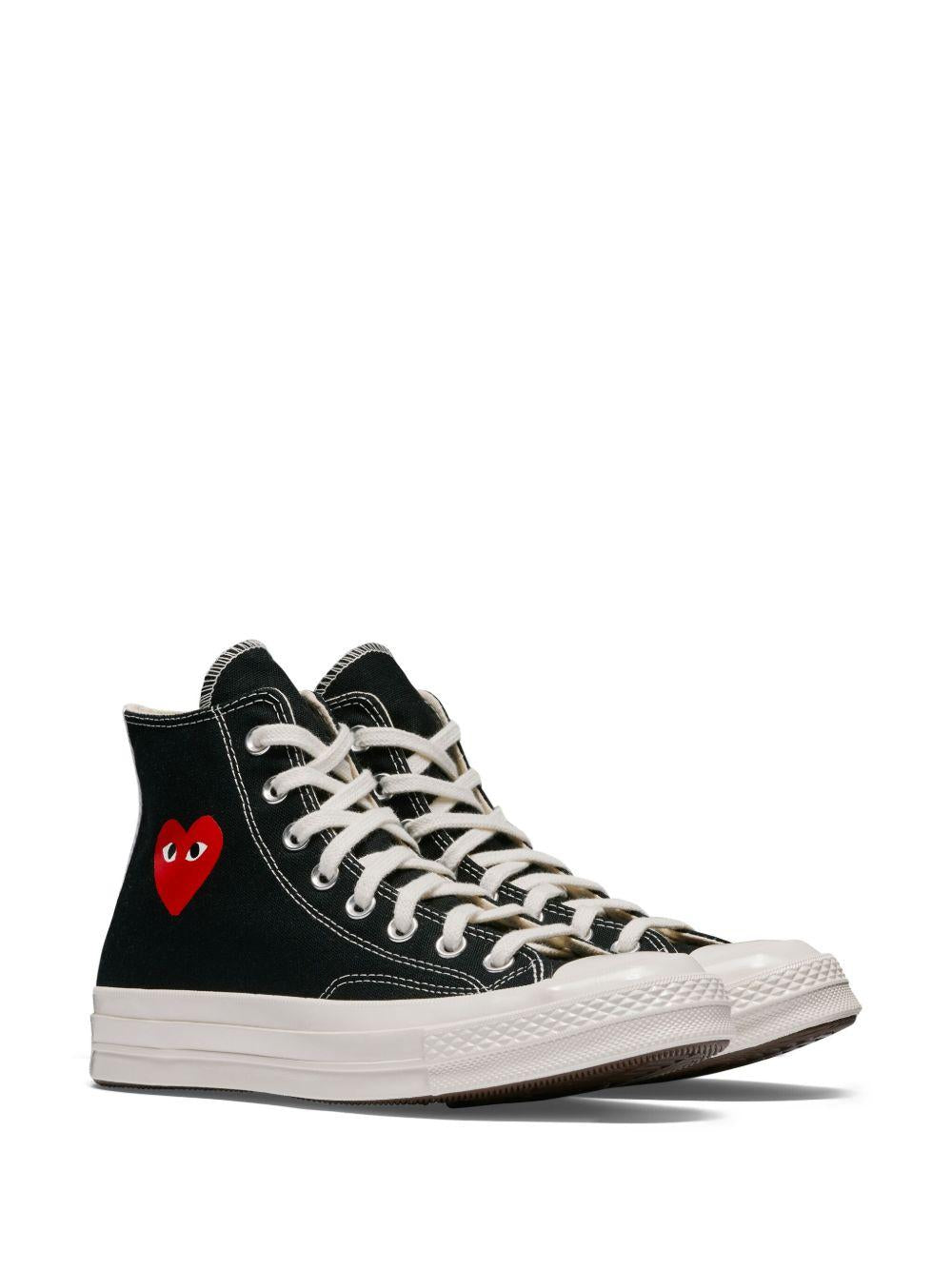 COMME DES GARCONS PLAY Sneakers con cuore in cotone nero