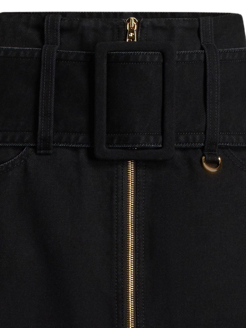 PATOU Gonna nera in denim di cotone