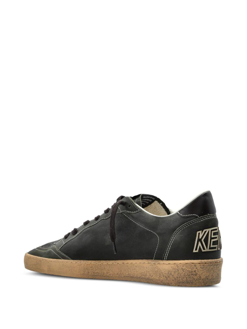 GOLDEN GOOSE Sneakers Ball Star verdi in pelle con dettagli effetto vintage