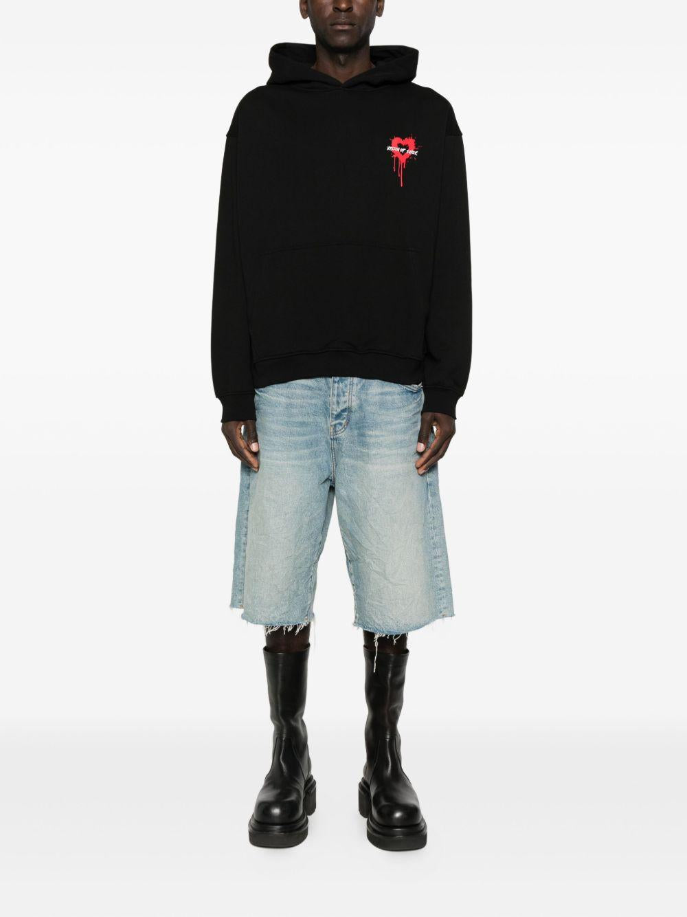 VISION OF SUPER Felpa nera con stampa