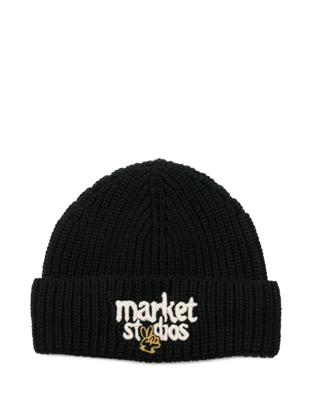 MARKET Berretto nero con logo