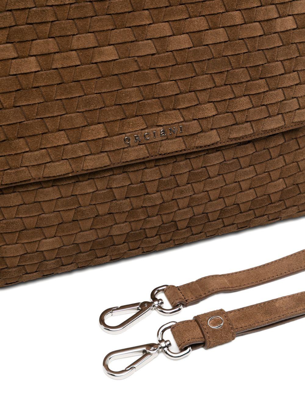 ORCIANI Borsa a spalla in suede Peach Woven Coa