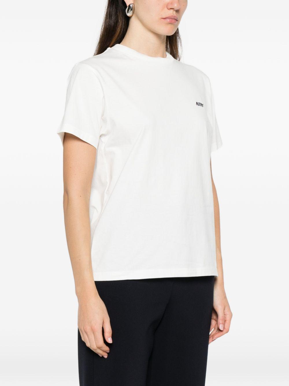 AUTRY T-shirt bianca in cotone con logo