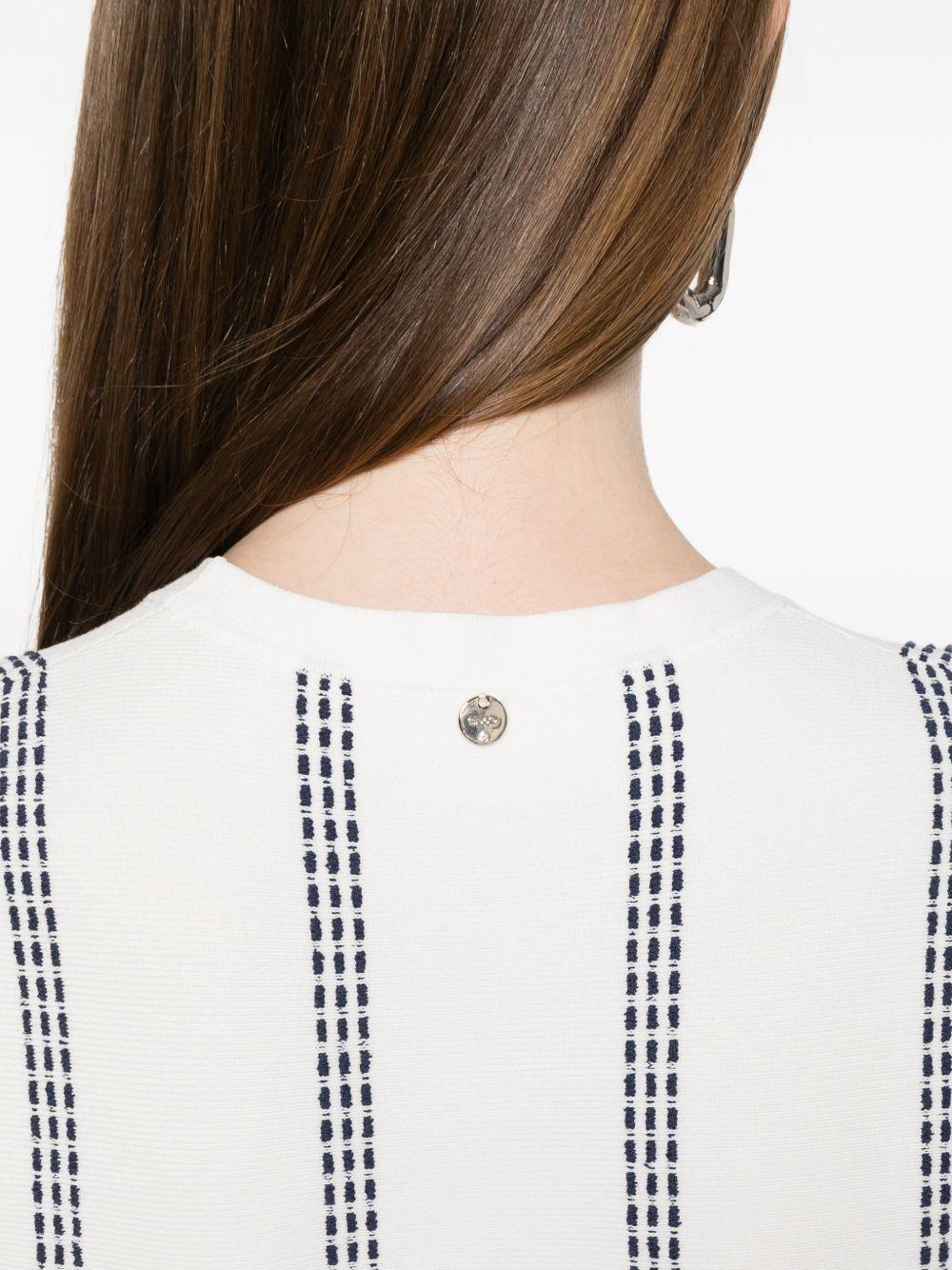 LIUJO Abito bianco corto con dettagli blu