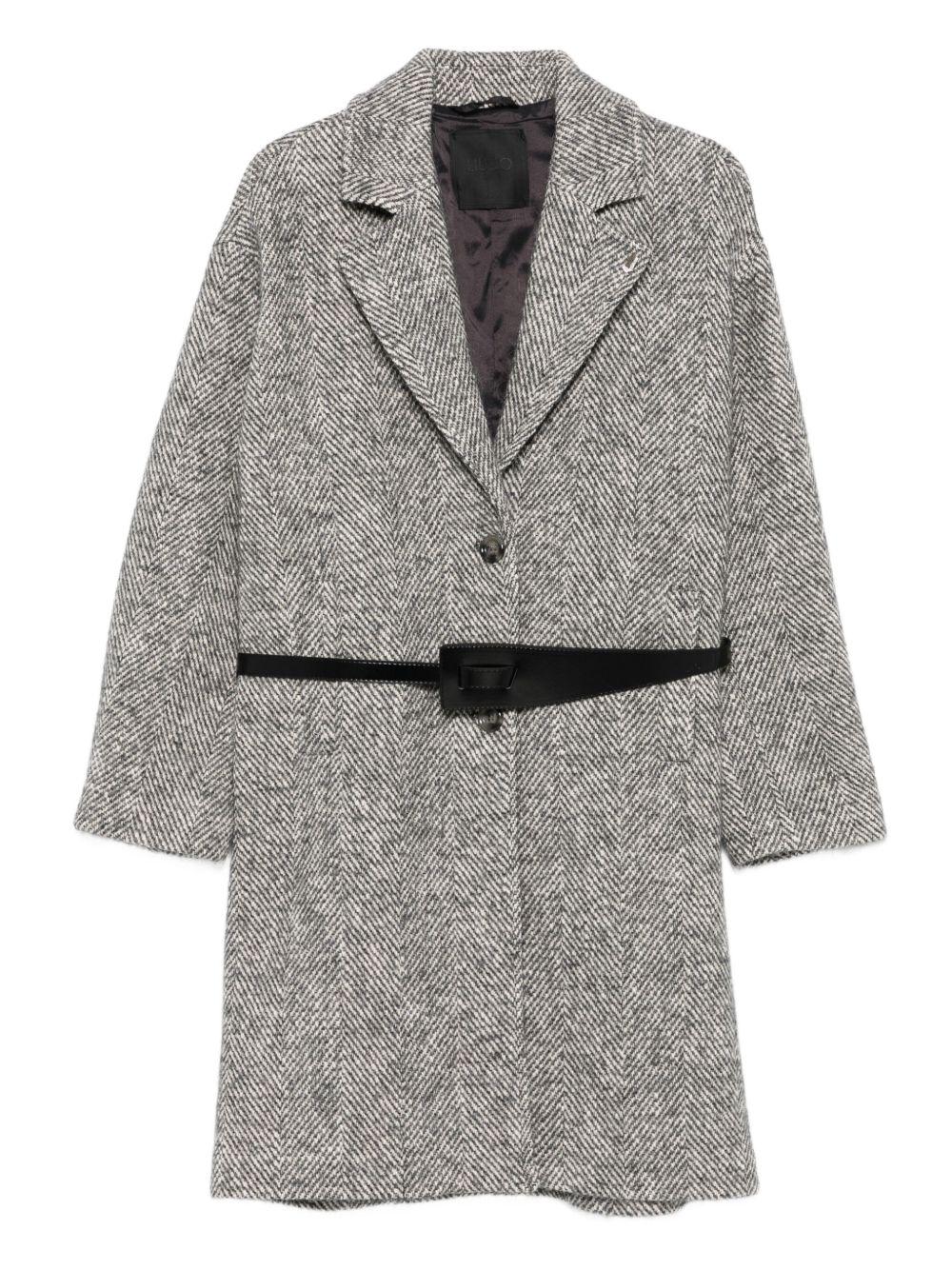 LIUJO Cappotto grigio con motivo spigato