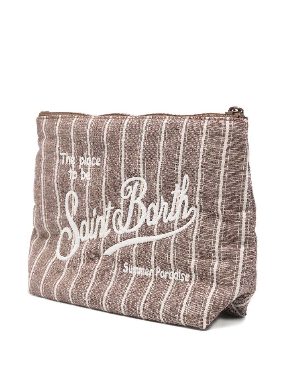 MC2 SAINT BARTH Pochette Aline in cotone marrone a righe