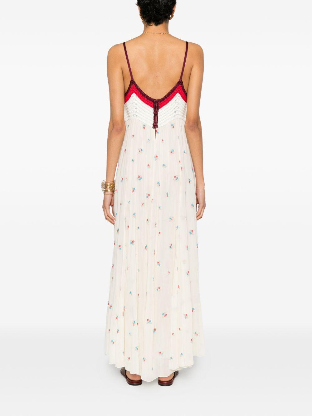 FORTE FORTE Abito lungo in cotone misto seta con micro fantasia