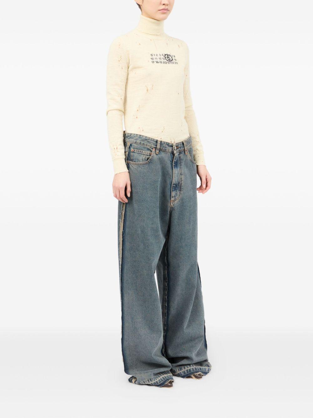 MM6 MAISON MARGIELA Jeans wide leg con cuciture in vista