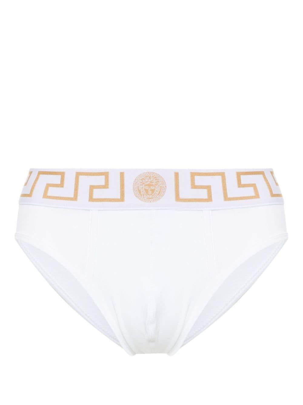 VERSACE Boxer in cotone stretch con motivo greca