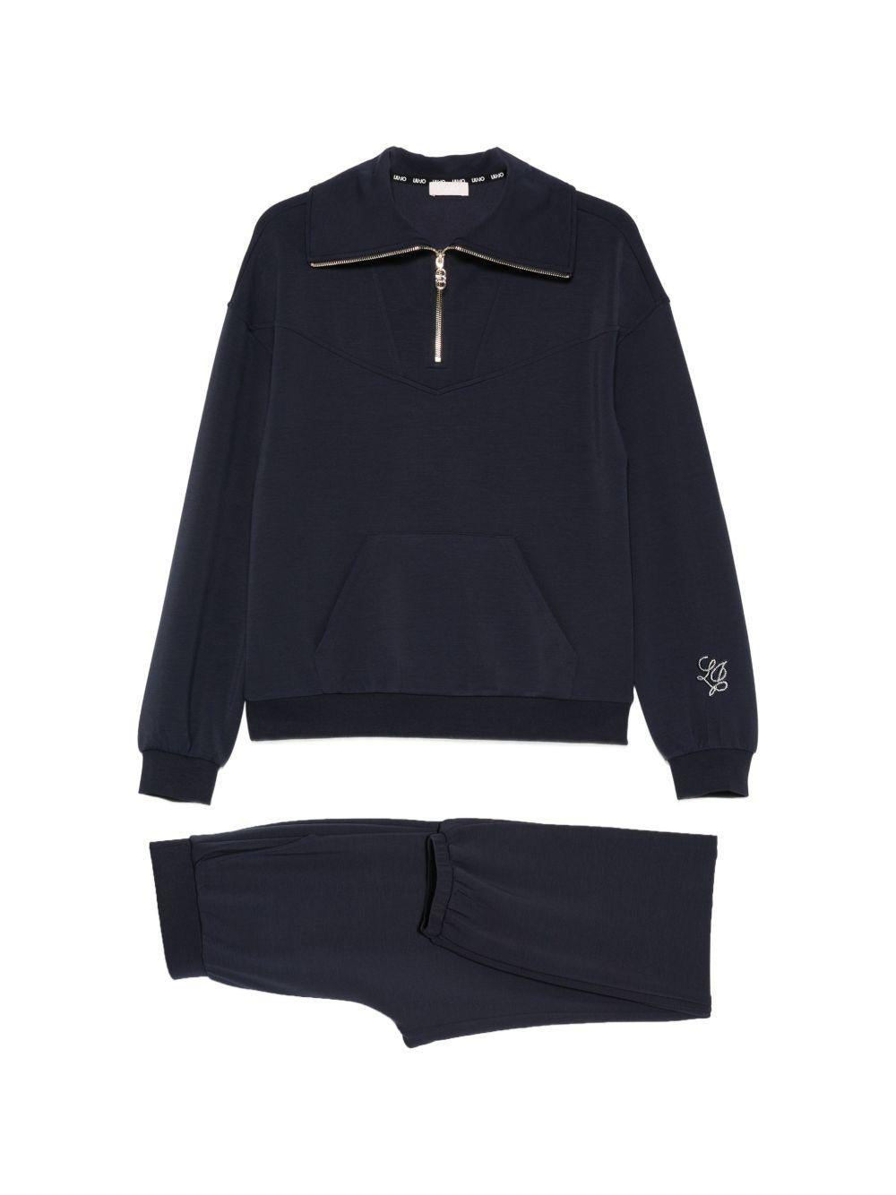 LIUJO Tuta sportiva blu con zip al collo