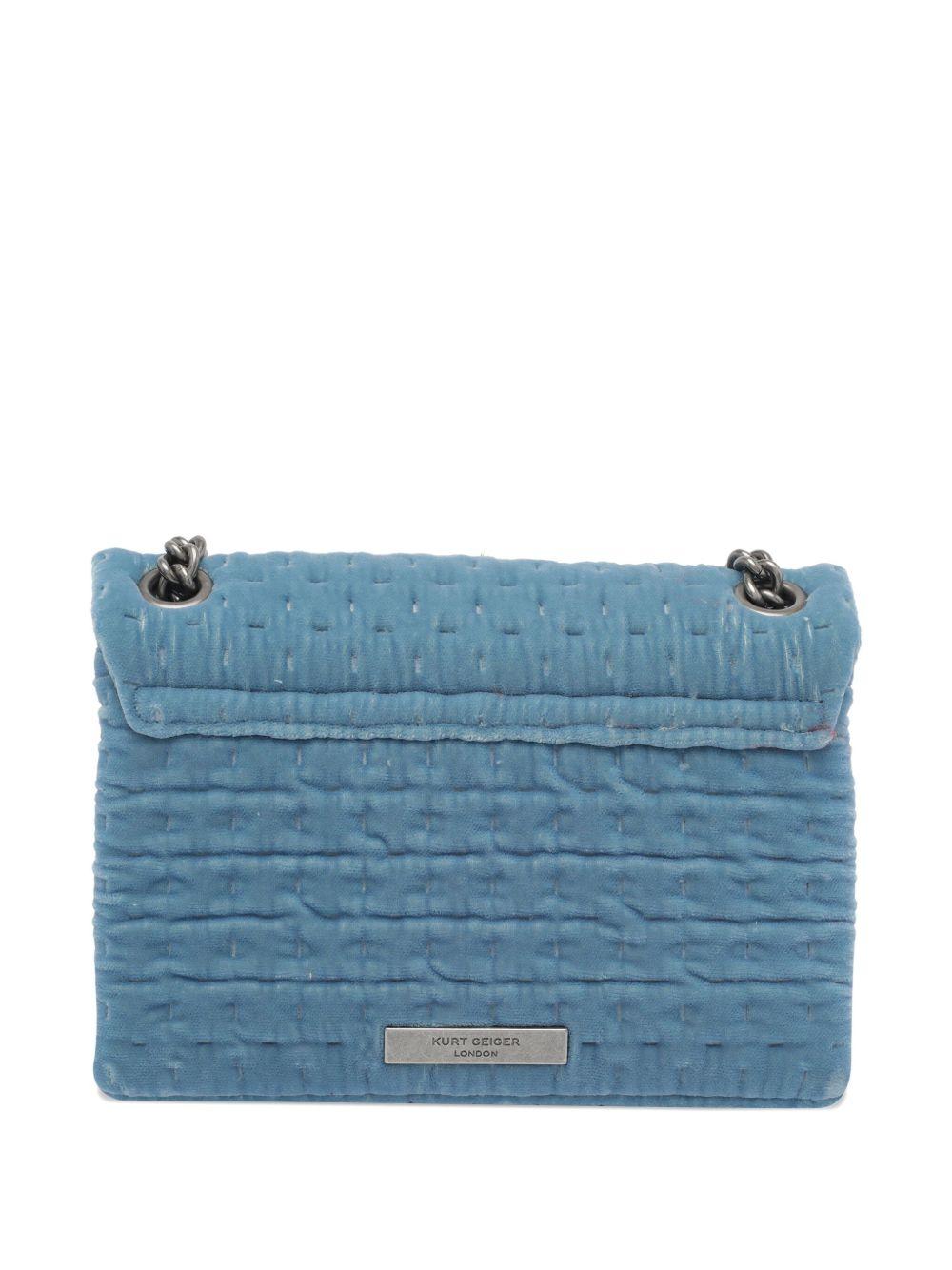 KURT GEIGER Borsa a tracolla mini 'Kensington' in velluto blu