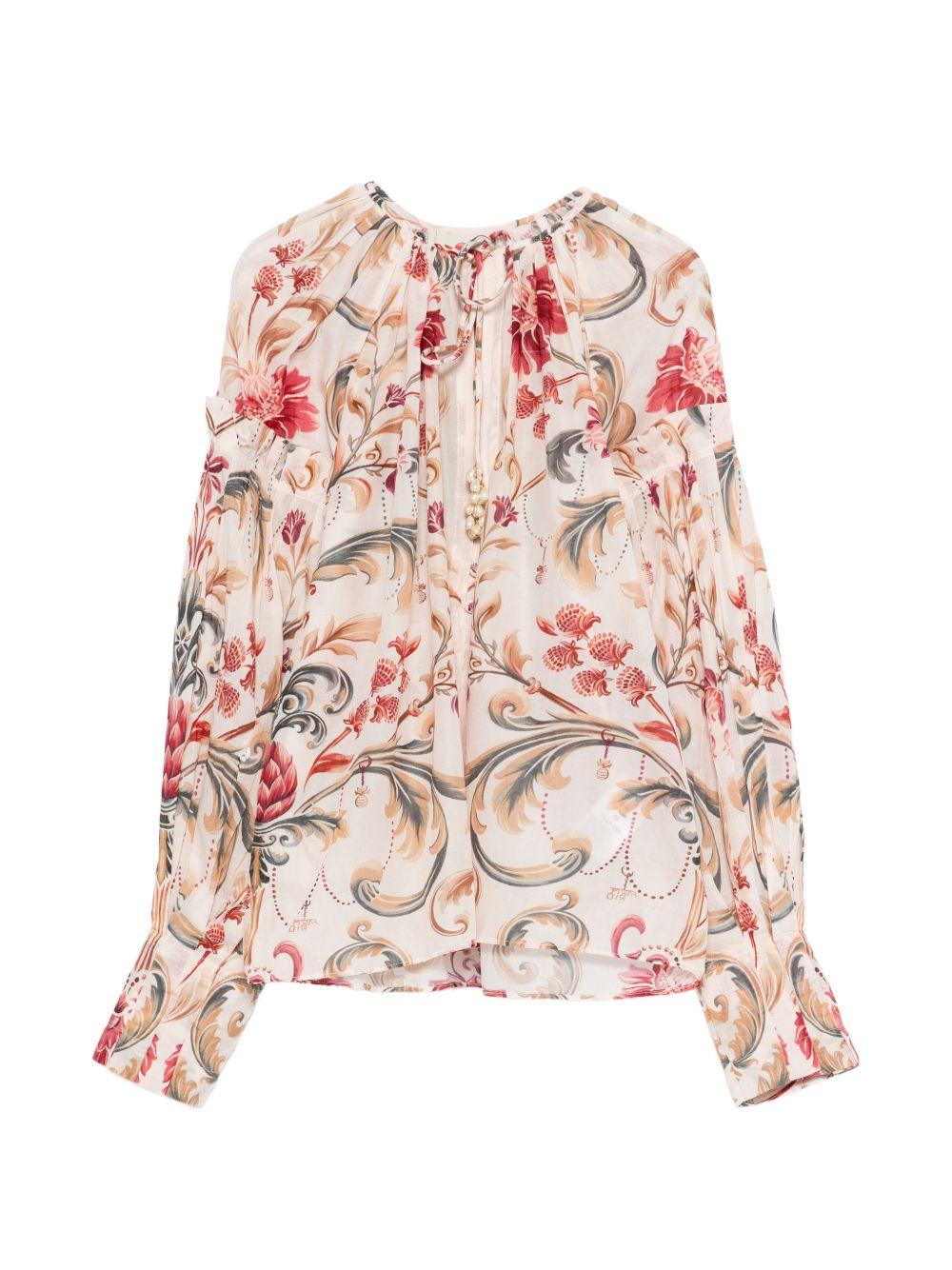 FARM RIO Blusa con stampa floreale in cotone multicolore