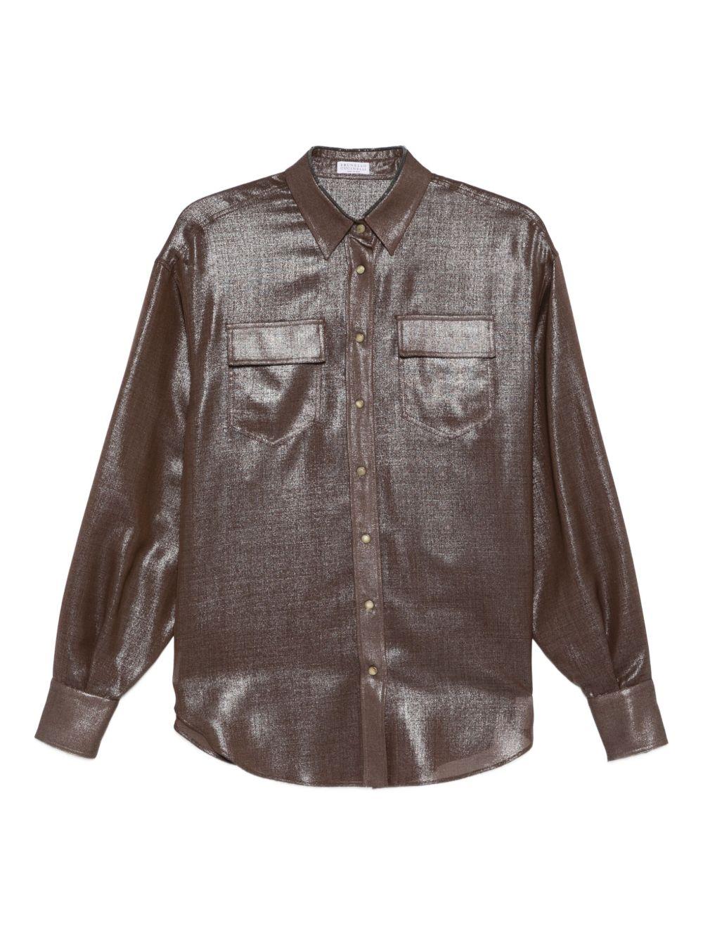 BRUNELLO CUCINELLI Camicia con effetto metallizzato