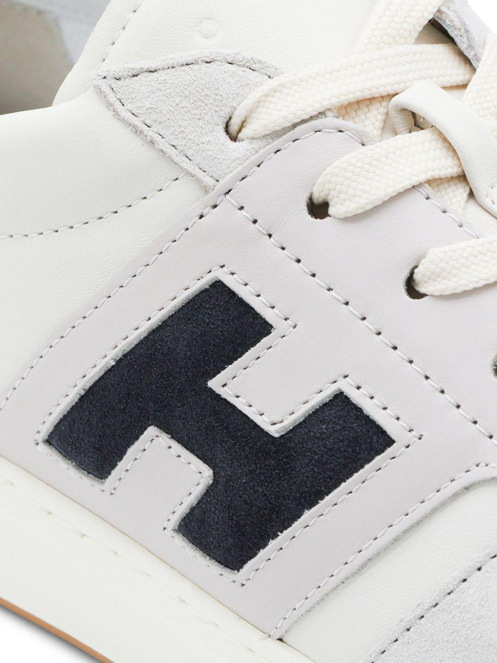 HOGAN Sneakers H-TV in pelle bianca/grigio/blu