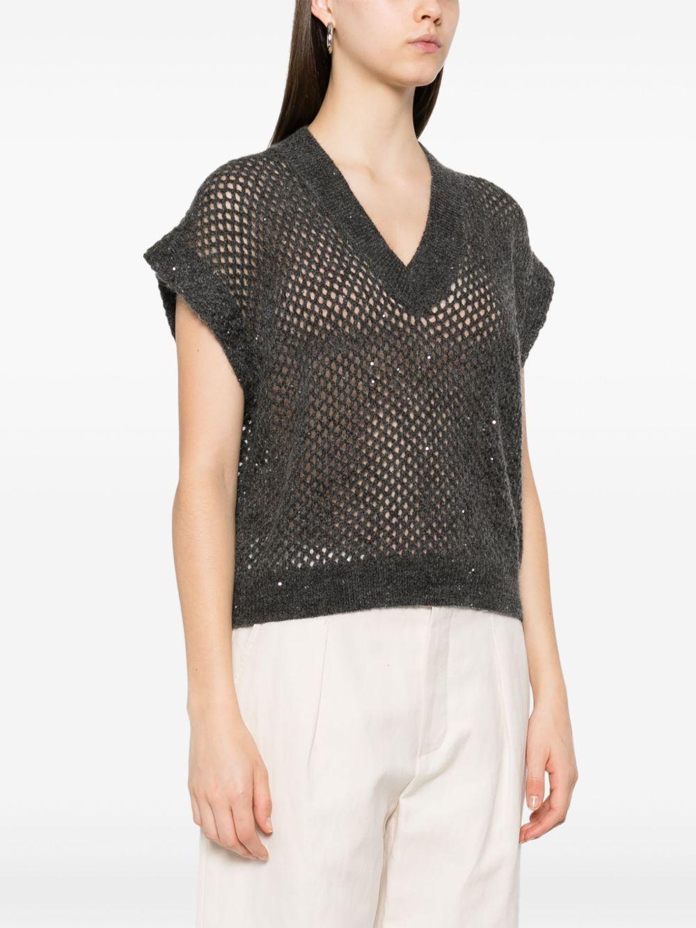 BRUNELLO CUCINELLI Maglia grigia con scollo a V