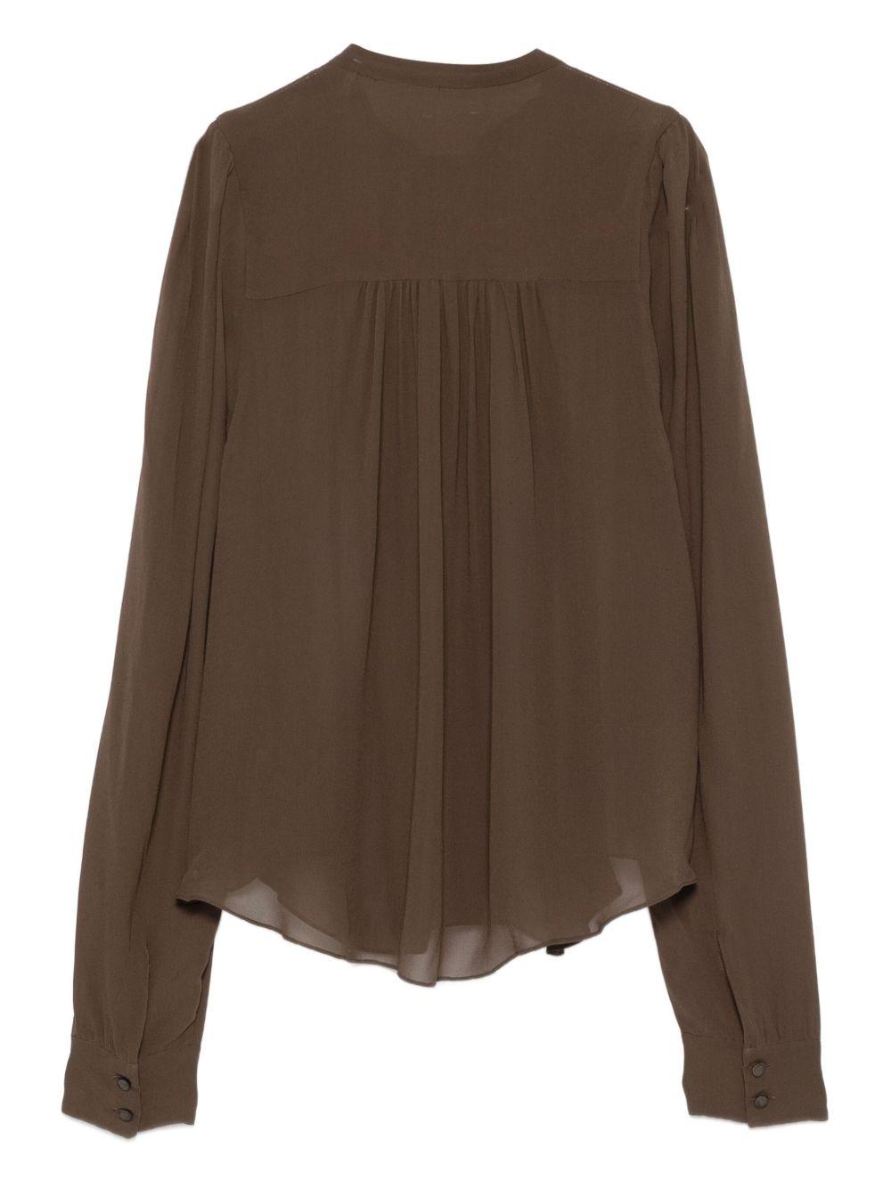 MARANT ETOILE Blusa semitrasparente marrone