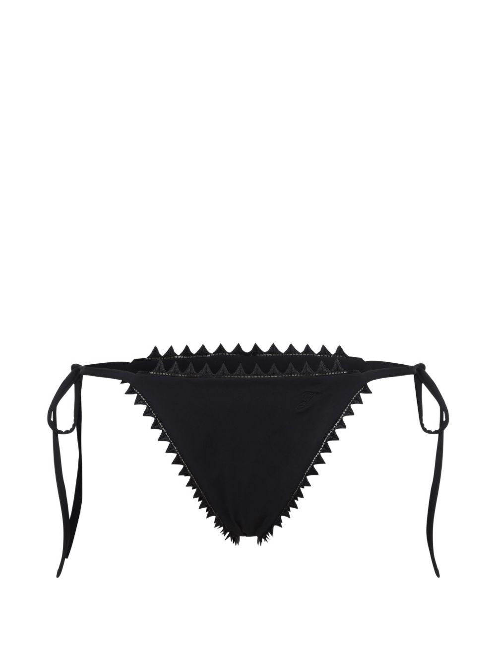 JACQUEMUS Slip bikini Picot nero