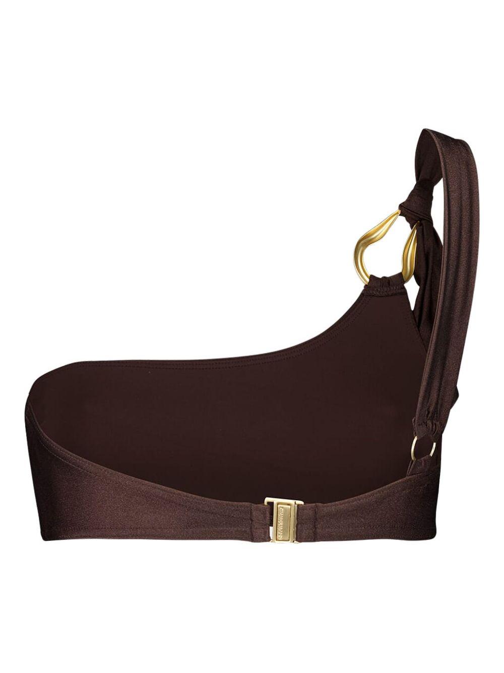 ZIMMERMANN Top bikini marrone monospalla