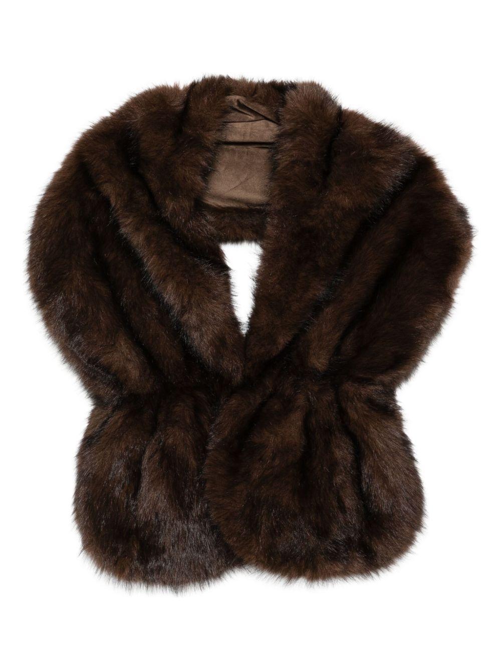 BETTA CORRADI Stola marrone in pelliccia