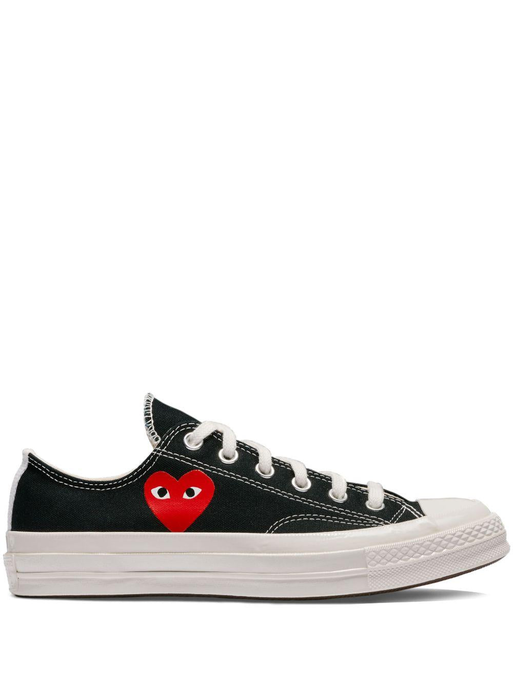 COMME DES GARCONS PLAY Sneakers con cuore in cotone nero