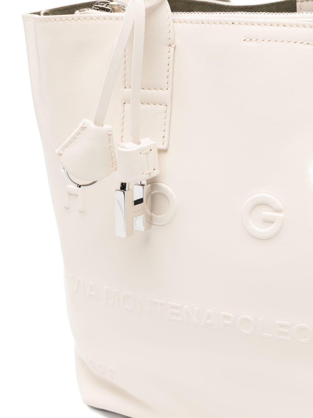 HOGAN Borsa shopping in pelle bianca