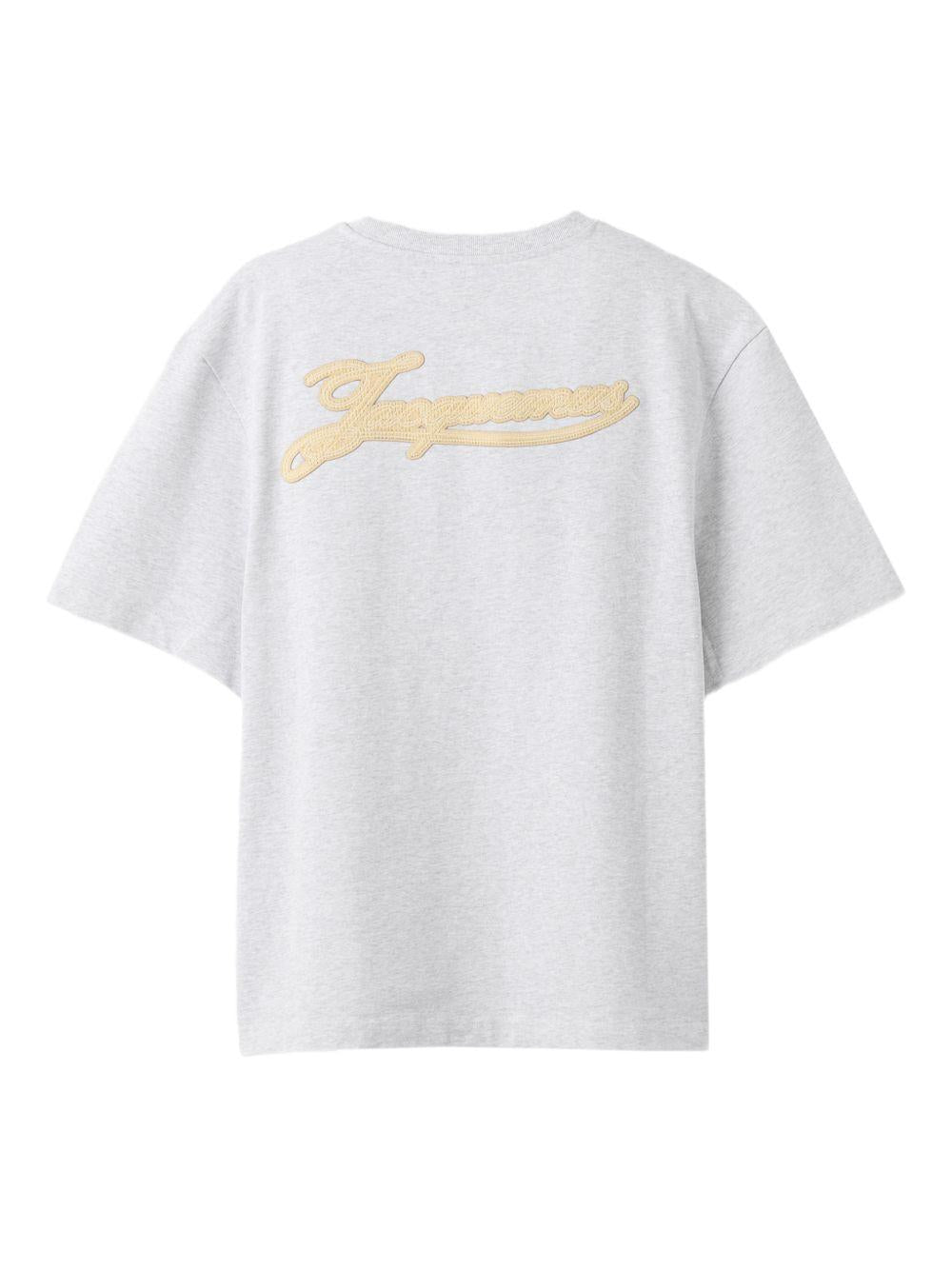 JACQUEMUS T-shirt Torneo blu in cotone con etichetta